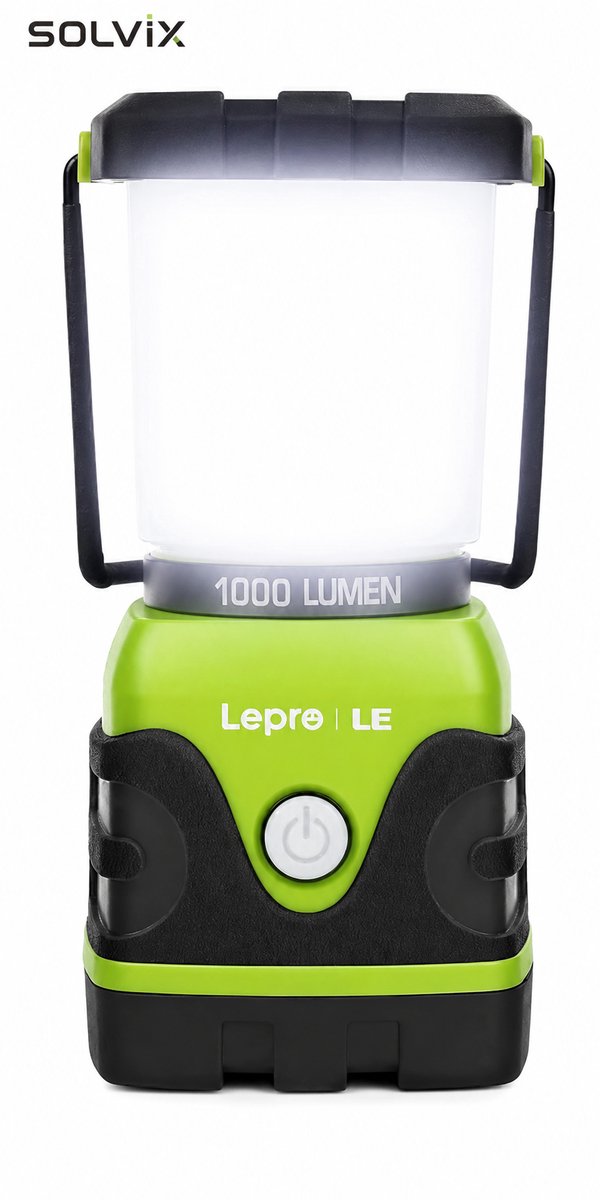 Solvix Noodlamp Campinglamp – Dimbare Kampeerlamp 1000 Lumen – Waterdichte LED Lantaarn voor Noodpakket, Stroomuitval en Buitengebruik