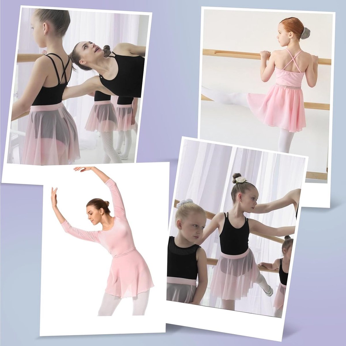 Elegante Chiffon Balletrok voor Vrouwen met Verstelbare Taille - Ideaal voor Gymnastiek en Dans