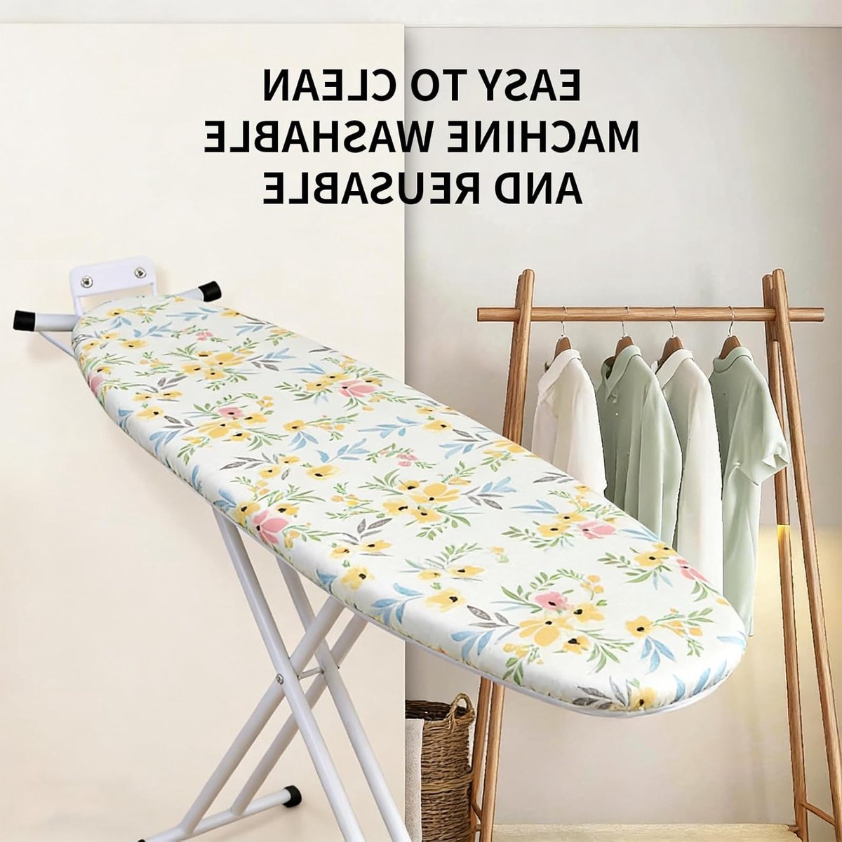 Extra dikke strijkplankhoes met vilten vulling, schroeibestendig en verstelbare pasvorm tot 55 x 19 inch, ideaal voor strijken en bescherming