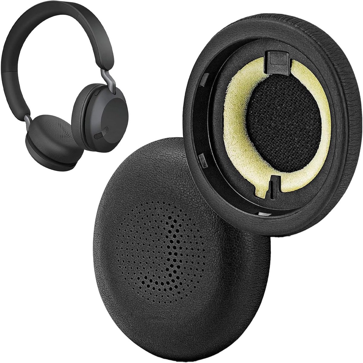 Vervangende Oorkussens voor Jabra Evolve2 65 en Evolve2 40 Draadloze Hoofdtelefoon - Comfortabele en Duurzame Oorkappen in Zwart