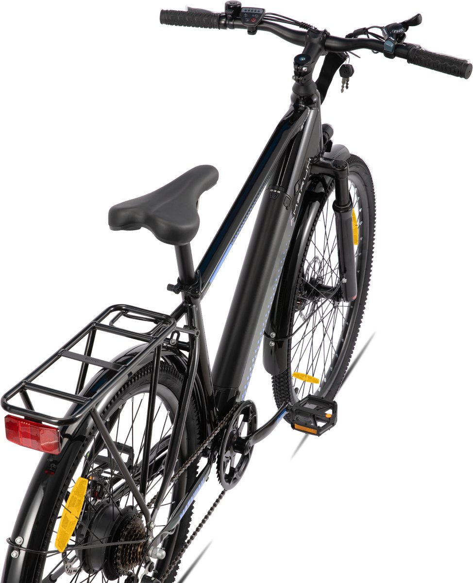HILAND Matawak elektrische stadsfiets - 26 inch - 250W motor - 60km actieradius - 36V 10.4Ah accu - Shimano 7-versnellingen - Unisex - Zwart thumbnail 2