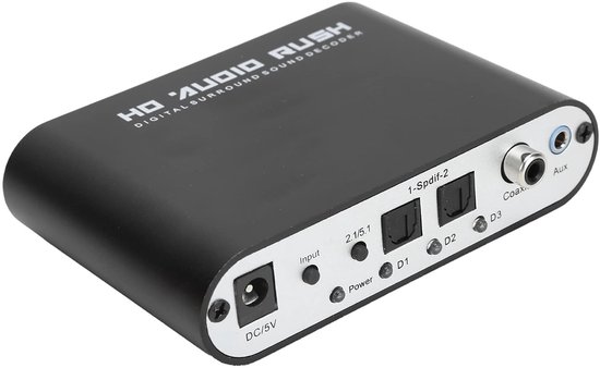 KIMISS 5.1 CH Digitale Audio Converter – Optisch/Coaxiaal Naar Analog – Voor Thuisbioscoop & Concertzaal