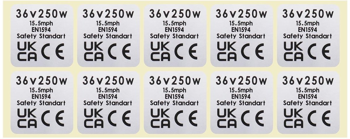 Dailygoody - Motor Sticker 36V 250W - Waterdichte Motorlabel - 10 Stuks - Geschikt voor BBS02B BBS01 - 30x30mm