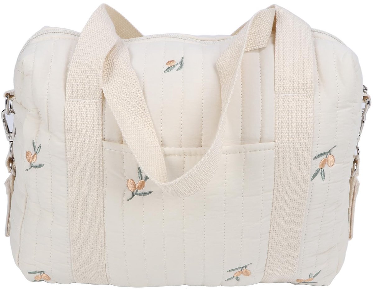 Dailygoody - Kinderwagentas - Multifunctionele Organizer - Duurzaam en Handig - Olijf zak - Luiertas - Perfect voor Ouders - Katoenen doek