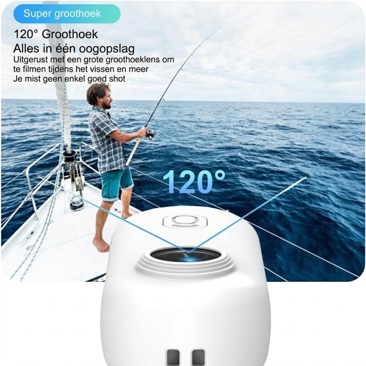 Mini-Sportcamera 1080p Formaat Inch Met 360 Graden Draaibare Clip en Magnetische Clip, Actiecam, POV-Opname, Handsfree, Draagbare Camera, Vlogging 120° Voor fiets, Motorfietsen, Audio- en-（Wit） thumbnail 3
