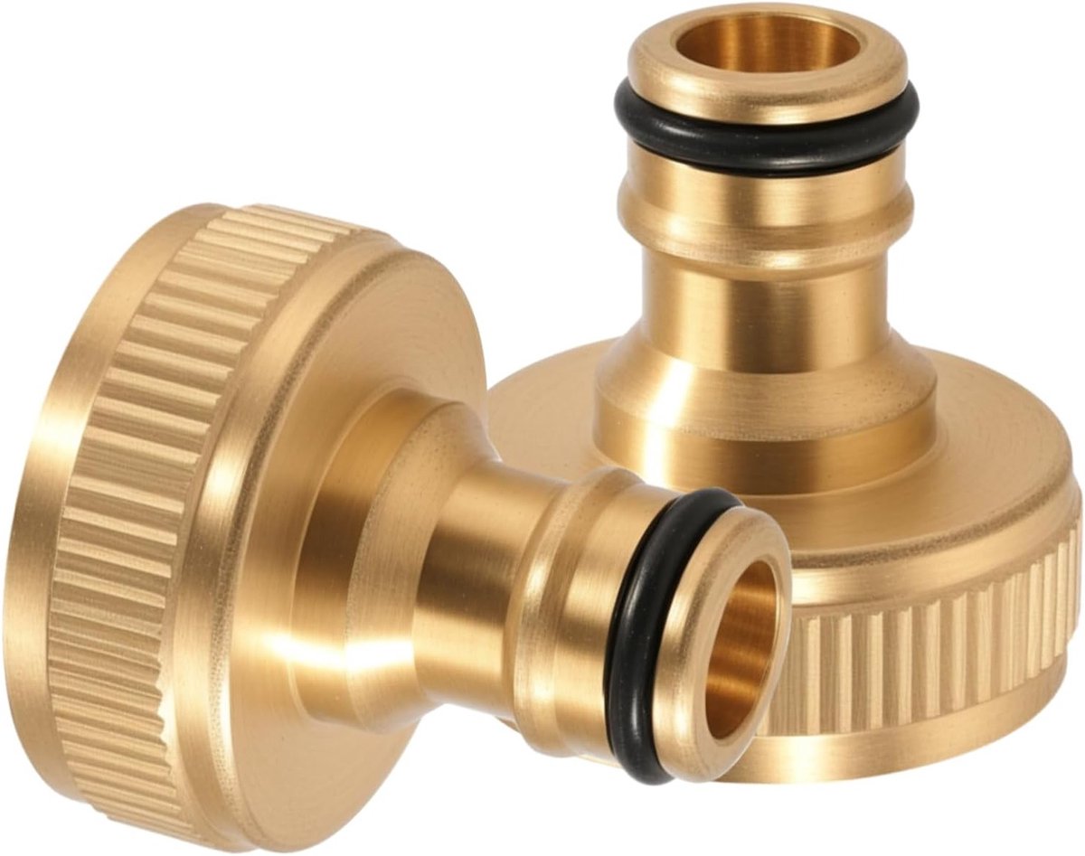 2 x Messing kraanaansluiting 1/2 inch binnendraad voor slangaansluitingen - Snelkoppeling voor tuinslang en insteeksysteem, ideaal voor tuinonderhoud en irrigatie
