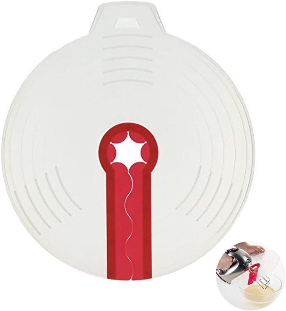 Universele spatscherm voor mengkommen, siliconen deksel voor het kloppen van eieren en slagroom, voorkomt spetteren, diameter 31 cm