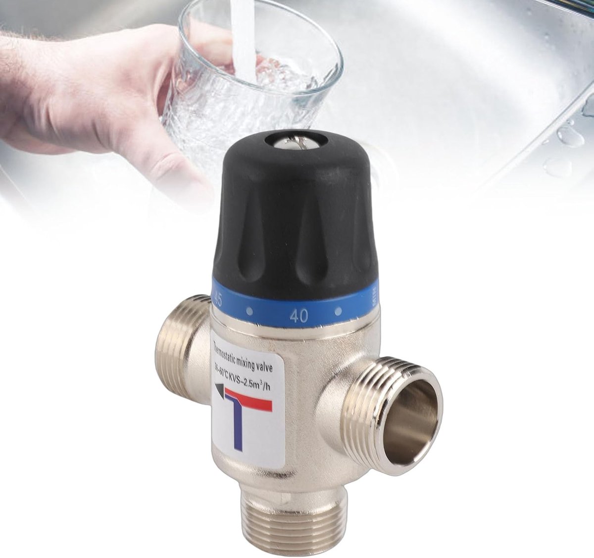 Thermostatische Kraan - Mengkraan - Veilig Douchen - Automatische Afslag - G3/4 inch - Zilver