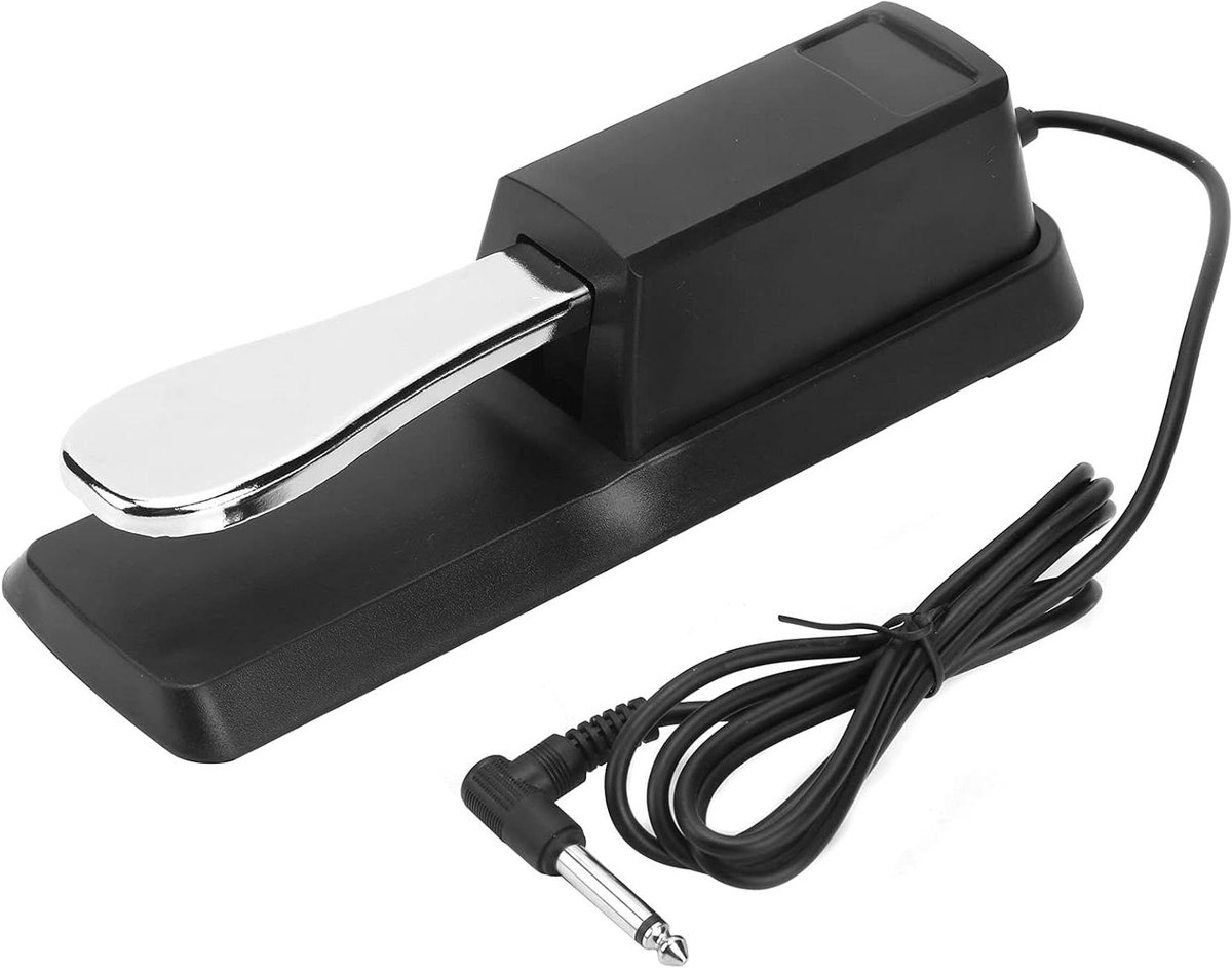 Sustain Pedaal - Keyboard Pedaal - Muziek Maken - Metalen Constructie - 23 cm - Zwart