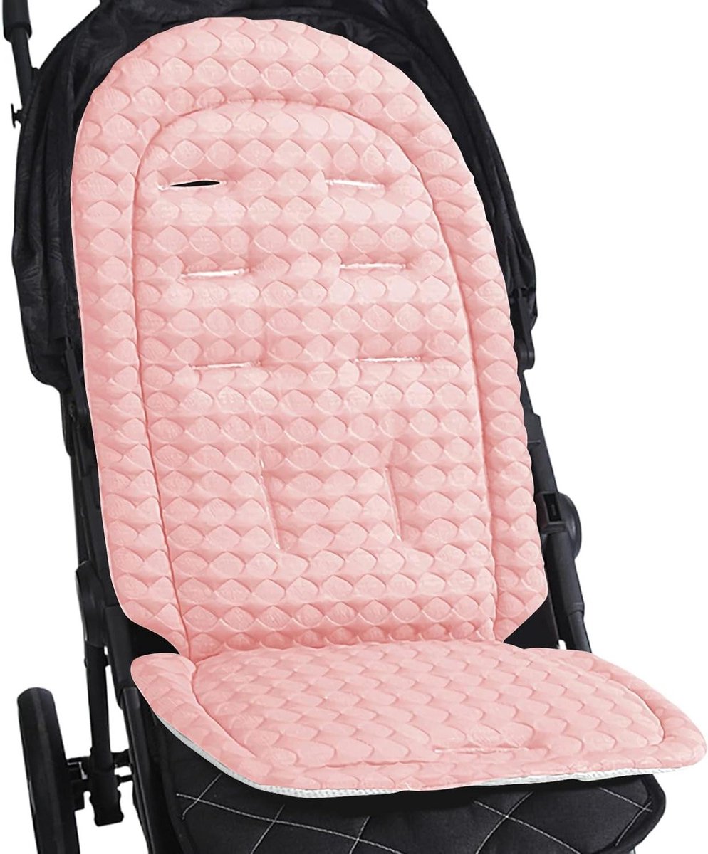 Zitkussen Baby - Kinderwagen Inzet - Comfortabel Reizen - Omkeerbaar Seizoenen - 28 x 25 cm - Roze