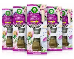 Air Wick Reed Diffuser Cosy Cottage Frosted Roses & Mistletoe – 5 x 42 ml – 5 Stuks