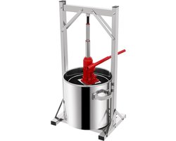 Roestvrijstalen Pers - Handmatige Fruitpers - Sap Maken - Hydraulische Krik - 22 Liter - Zilver