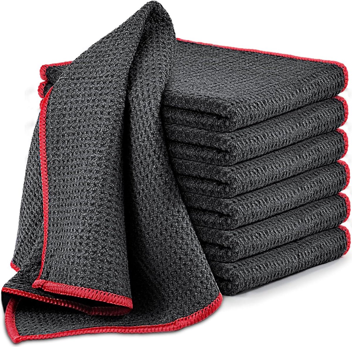Microvezeldoeken - Wafeldoeken - Streeploos Reinigen - Hoge Absorptie - 30x30cm - Grijs