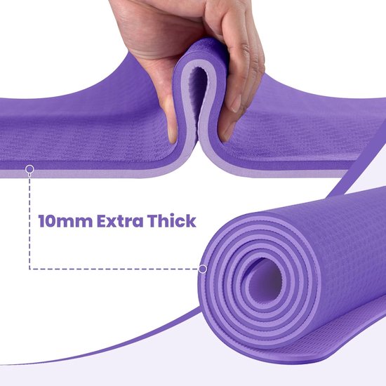 Yogamat - Fitnessmat Oefenmat - Balans Oefenen - Dubbelzijdig Antislip - 183 x 61 cm - Blauw van Yogamat — afbeelding 2