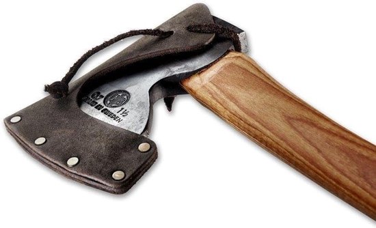 Bosbijl - Handgesmeed gereedschap - Hout kloven - Dubbele bevestiging kop - 64 cm - Walnoot — afbeelding 4