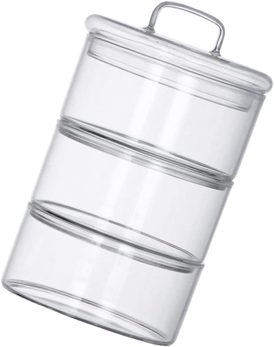 Mini Containers - Serveerschalen Set - Keuken Opslag - Stapelbaar Ontwerp - 3 Tier - Transparant