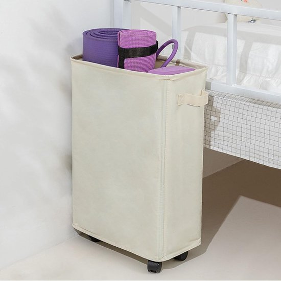 Opbergmand Yogamat - Sport organizer - Sportspullen opbergen - Met verplaatsbare wielen - 42 x 20 x 4 cm - Zwart — afbeelding 2