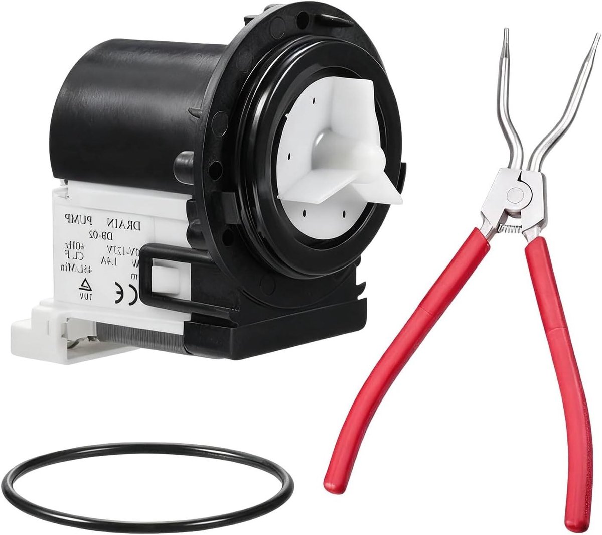 Wasmachine Pomp Motor Afvoer Pomp Wasmachine Reparatie Eenvoudige Installatie 3 x 3.1 Inch Zwart