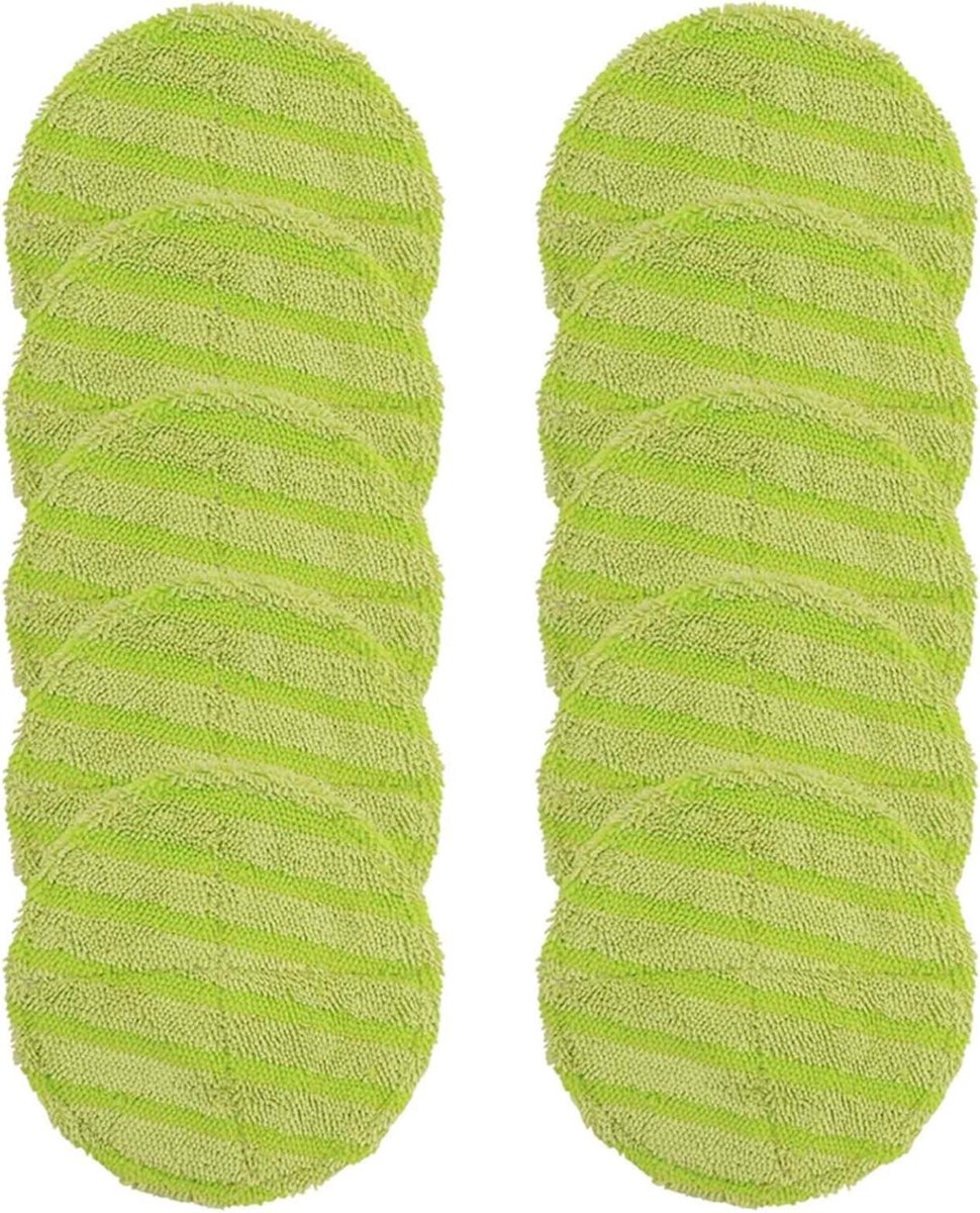 Vervangende Mop Pads - Schrob Pads - Vloeren Reinigen - Duurzame Microvezel - 10 Stuks - Groen