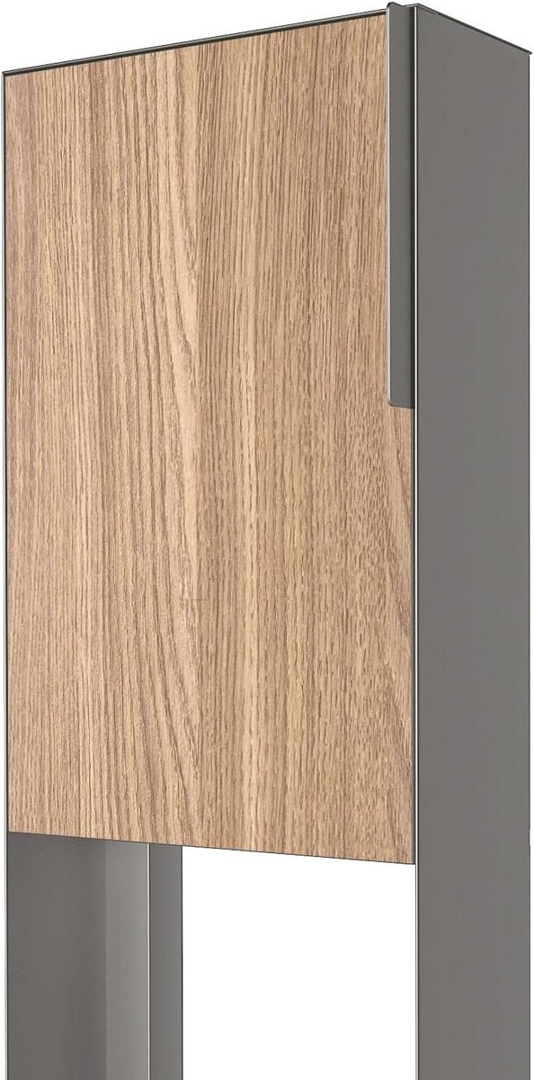 Staande Brievenbus - Brievenbus met voet - Post Ontvangen - Gepoedercoat Plaatstaal - 118 cm Hoog - Grijs Metallic