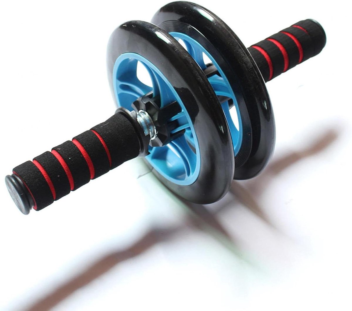 Buikspierroller Dubbel Wiel - Abdominal Trainer Fitnessroller - Thuis Trainen - Inclusief Kniebeschermer - N.v.t. - Zwart