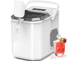 AHD® Ijsblokjesmachine - Ijsblokjesmachine Crushed Ice - Ijsblokjes Machine - Ijsblokjesmakers - Ijsmachine - Wit - 30cm x 23cm x 29cm