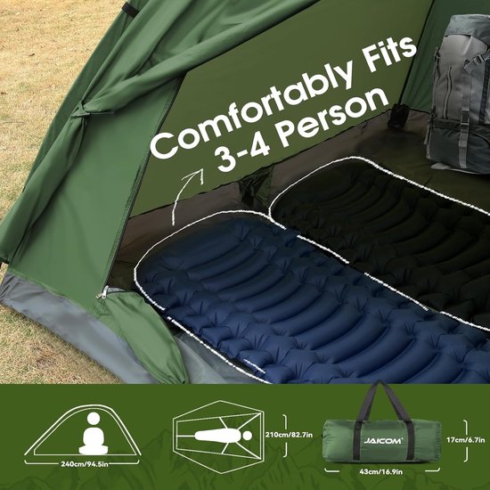 Kampeertent 1-2 Persoons Ultralight - Waterdichte Iglo Tent voor Camping Wandelen en Festival - 3-4 Seizoenen - Snel Op Te Zetten - 1,9 kg — afbeelding 3