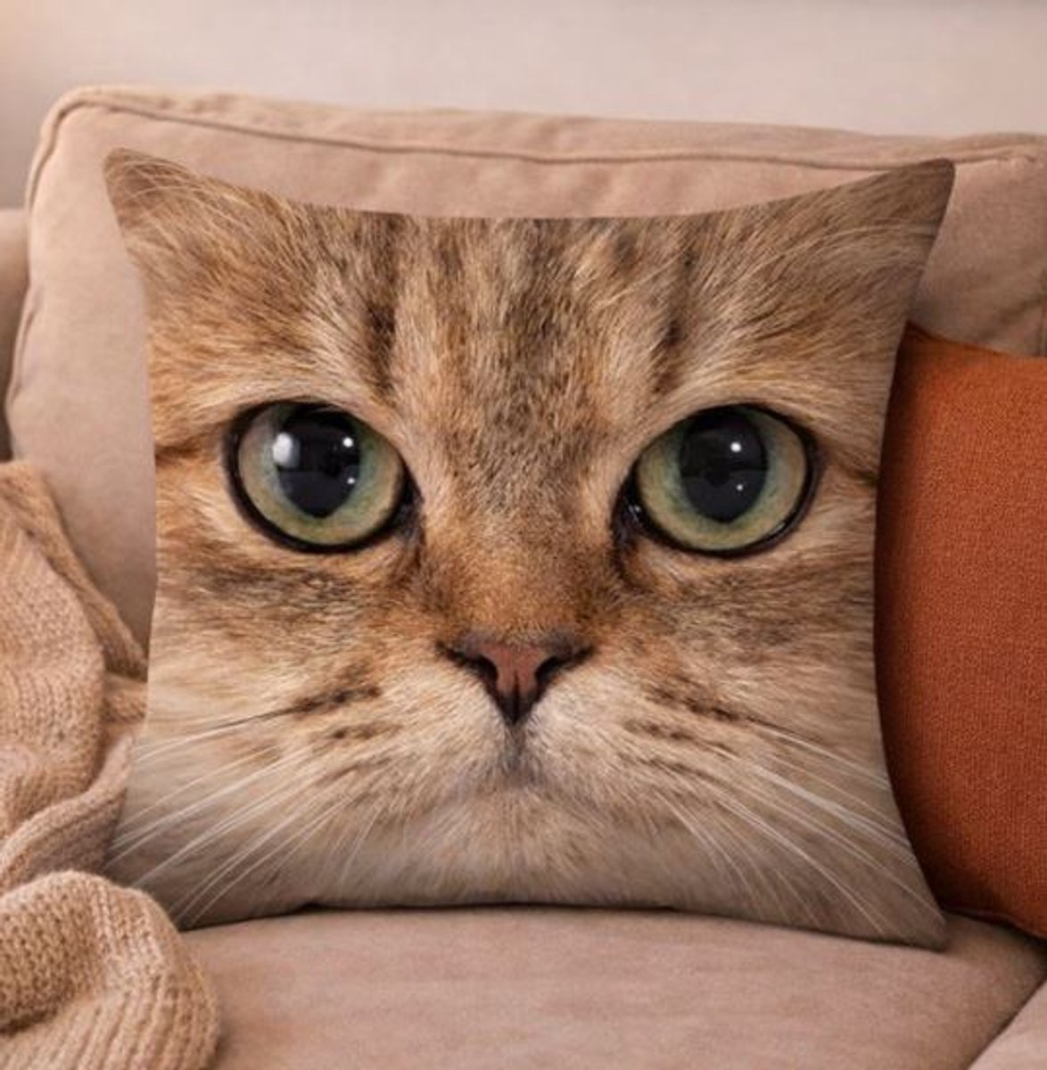 Kussenhoes Kat - Fotoprint - Sierkussen - 45x45 cm