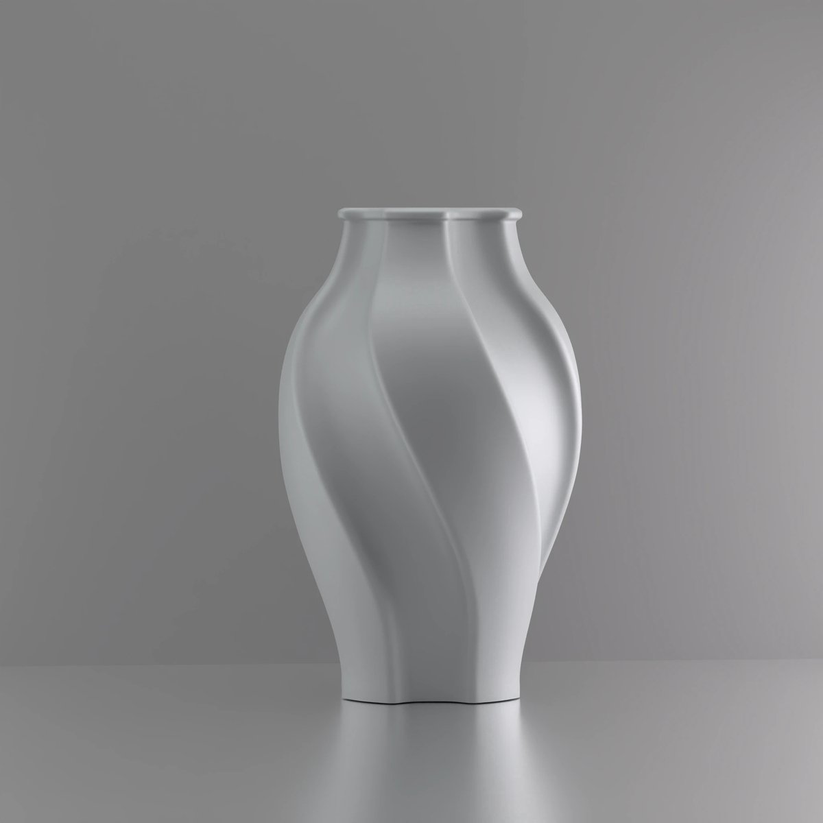 3d-gezellig Elegantie - Vaas - Grijs - Maat 20 cm - Kunststof - Modern - Bloemenvaas -100% gerecycled PLA (bioplastic)
