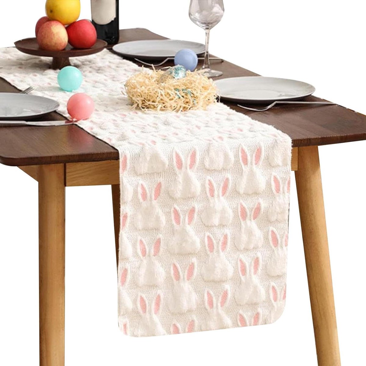 Paas Tafelrunner - Stoffen Decoratie - Feestelijke Decoratie - Elegante 3D Details - 33x183cm - Multicolor