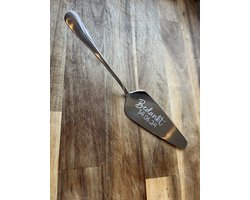 Gepersonaliseerde Taartschep Zilver van Hoogwaardig RVS - Gegraveerd met Naam, Datum, Logo of Eigen Ontwerp - Trouw cadeau, Verjaardagscadeau & Jubileum cadeau