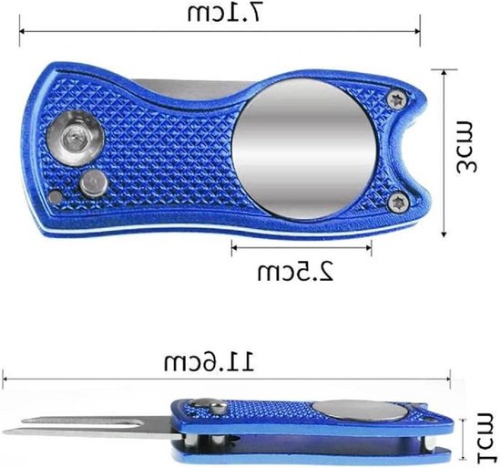 Golf Pitchgabel Set van 2, Vouwbare Switchblade voor het Repareren van Divots, Golfaccessoires in Aluminium van GOLF — afbeelding 5