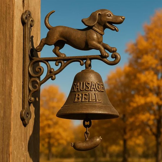 Winkelbel - Deurbel - Gasten Welkom - Uniek Hond Design - 20 cm - Zwart — afbeelding 5