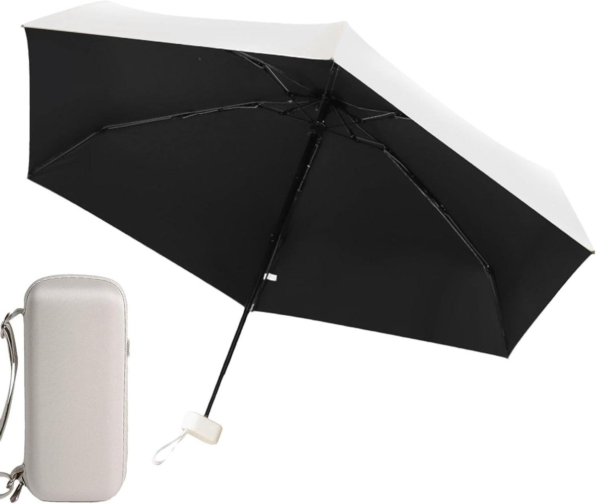 Mini Parasol - Reisparaplu Klein - Bescherming Tegen Zon - UPF 50+ Zonwering - 90 cm Diameter - Hemelsblauw