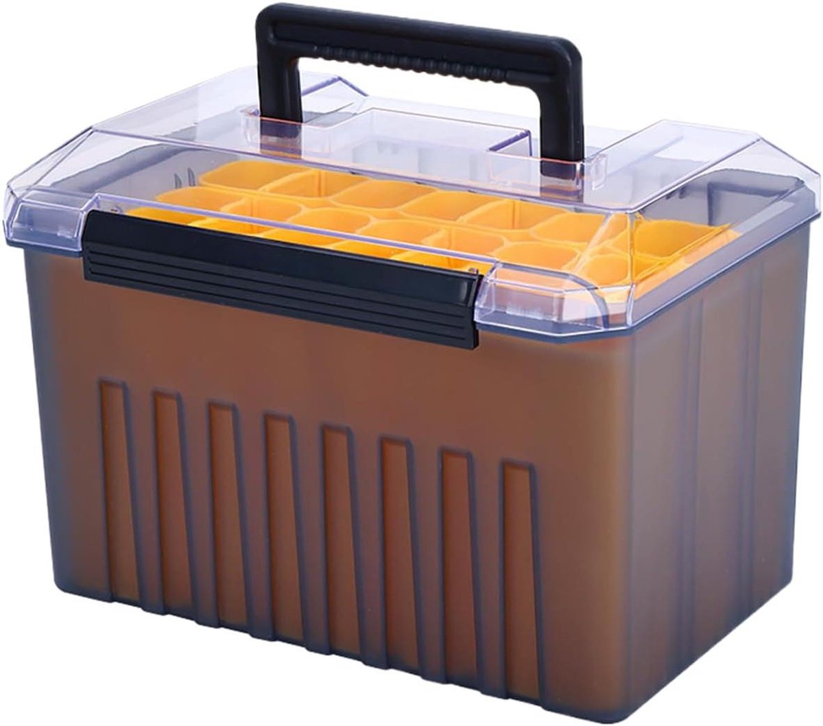 Visgerei Organizer - Aas Koffer - Vissen Opslag - Transparant Deksel - 35.5cm Lengte - Grijs
