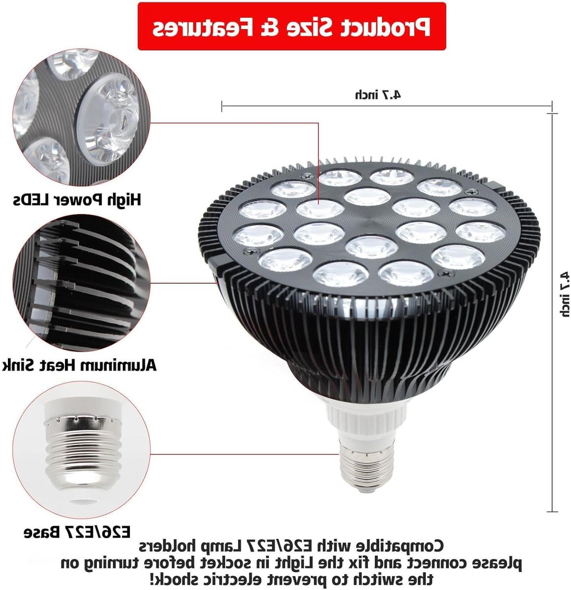 Paarse Gloeilamp - LED Lamp - Sfeerverlichting Creëren - 395 nm Golflengte - 54 Watt - Paars