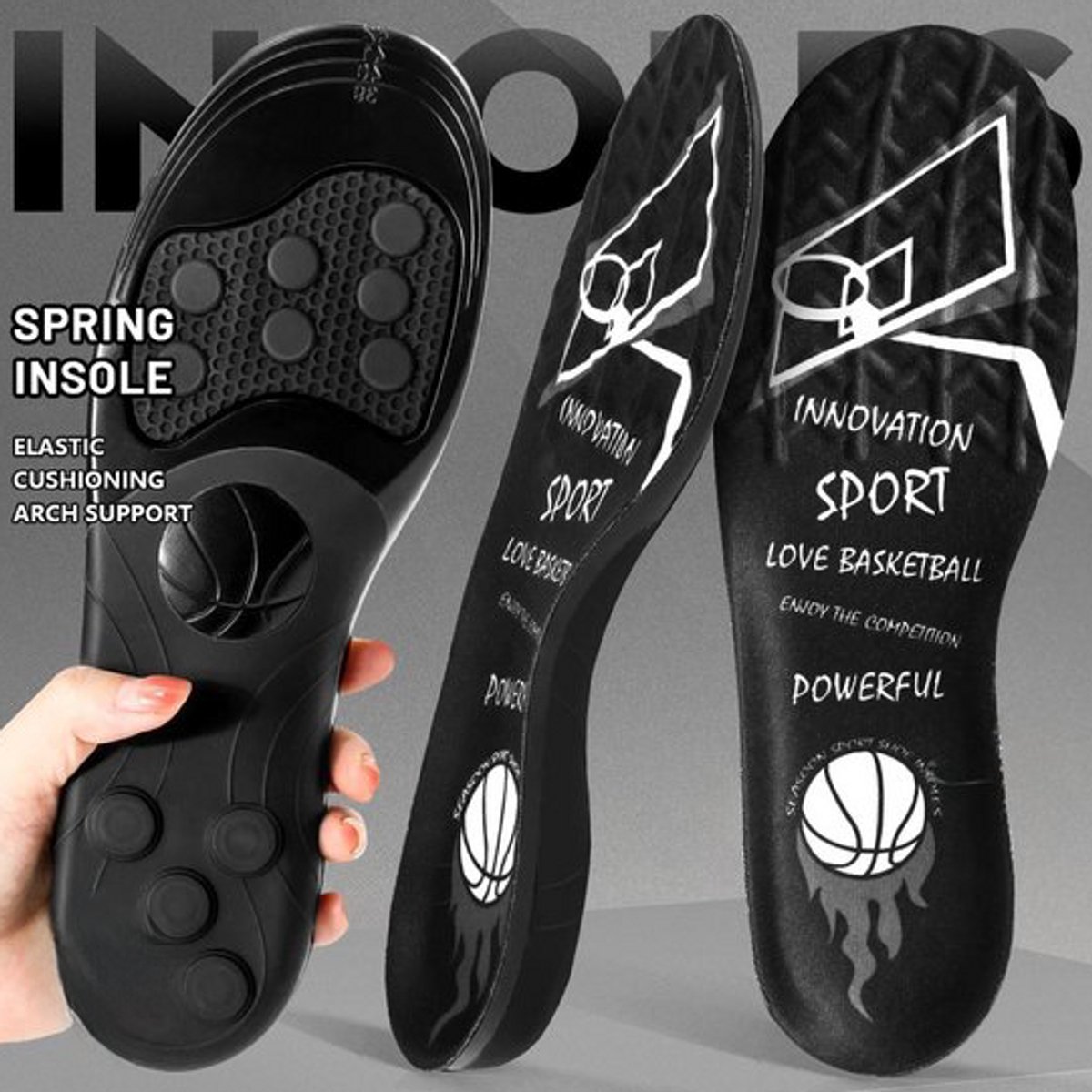 Siliconen Gel Binnenzolen Maat 39-42 – Elastische Demping Inlegzolen voor Sport, Basketbal en Hardlopen – Comfortabele Schokabsorberende Sportschoen Inlegzolen