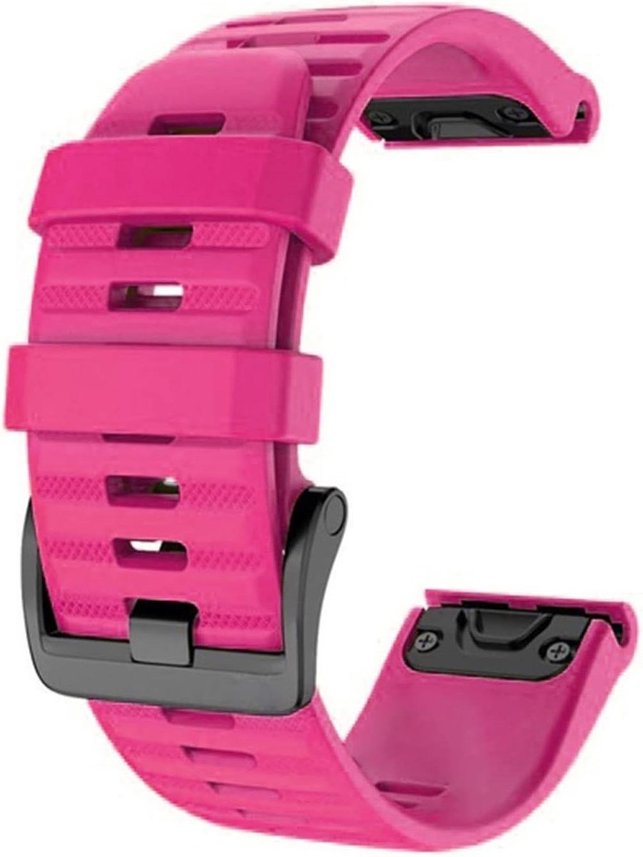 Horlogeband Silicone - Vervangende band - Smartwatch gebruik - Snelle sluiting - 26mm - Roze