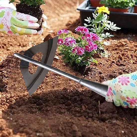 Dailygoody - Handheld wieden hark - Tuingereedschap - Duurzaam en sterk - Holle schoffel - Ideaal voor tuin en boerderij - Voor planten en groenten van Merkloos	 — afbeelding 2