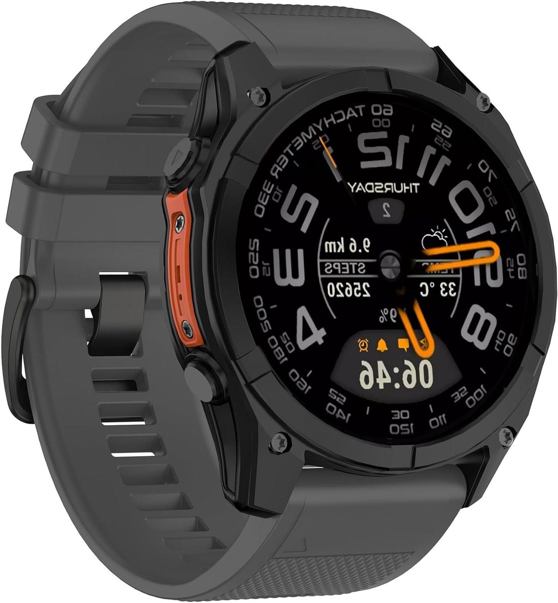 Siliconen Bandje - Reserveband - Sport Activiteiten - Quick Release - 26mm - Donkergrijs