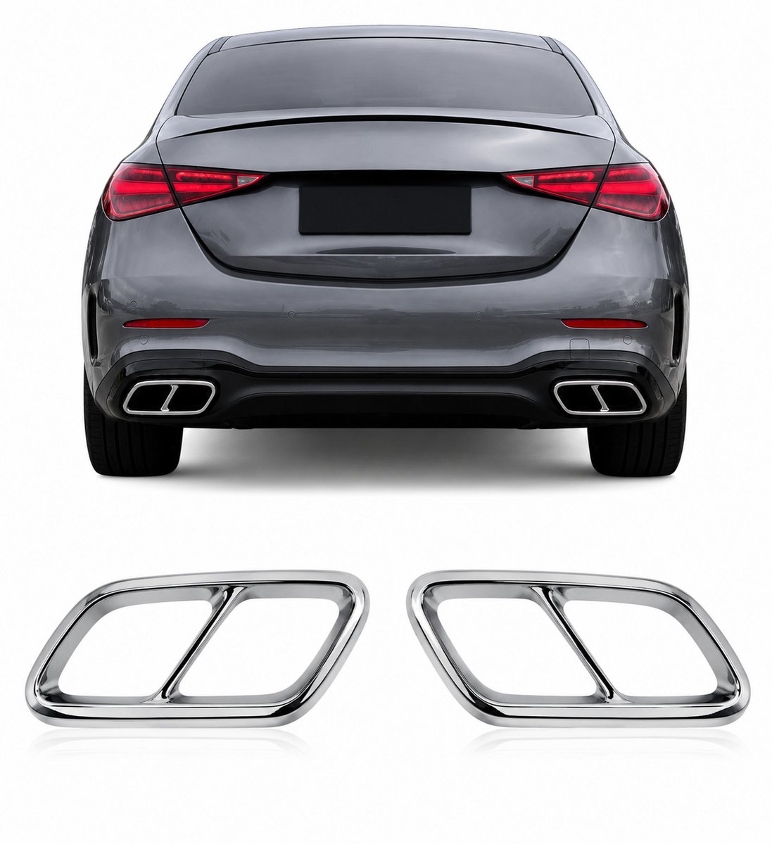 Uitlaatsierstukken Chrome geschikt voor Mercedes C-Klasse W206 2021+