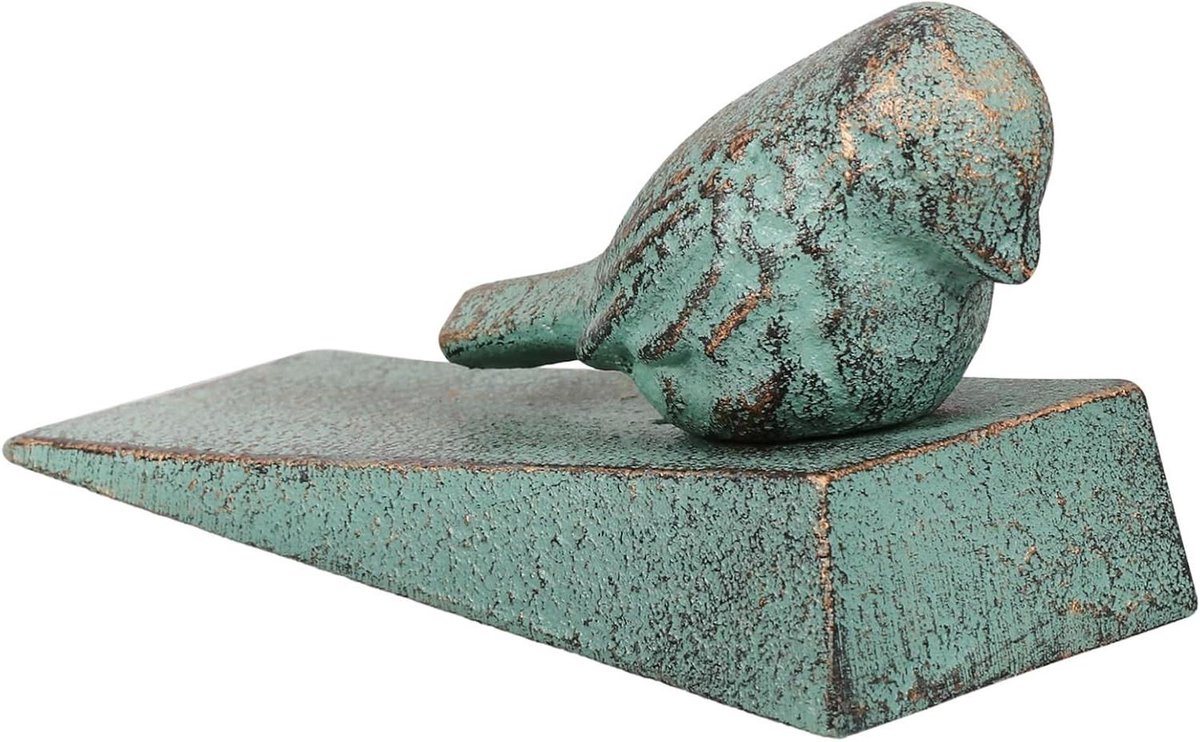 Deurstopper Huisdier - Deurwig Huisdier - Voorkomt Deurschade - Gietijzeren Constructie - 6x12x7 cm - Groen