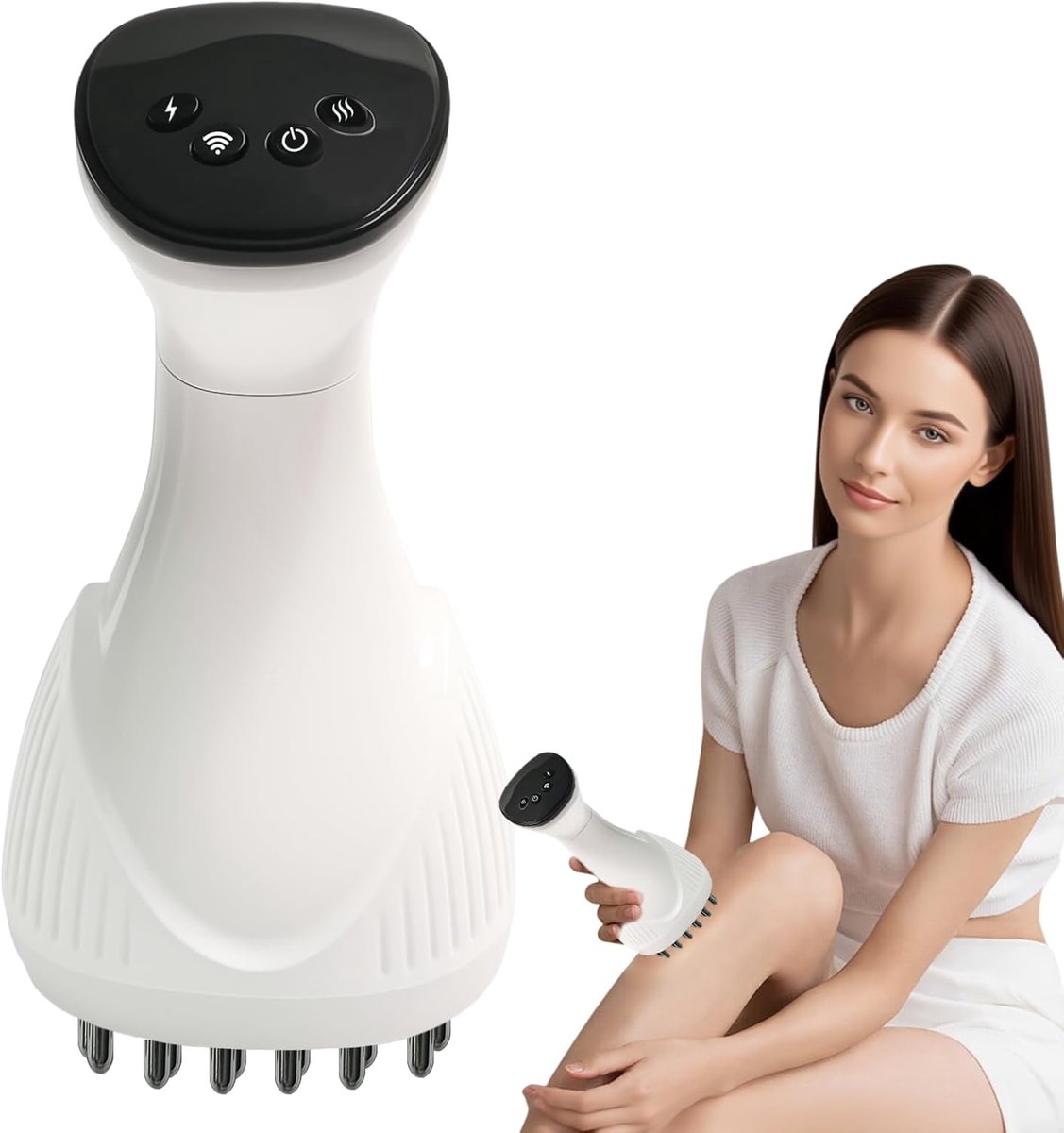 4-in-1 Elektrische Massager voor Benen, Buik, Voeten en Lichaam – Verwarming, Trilling en Spierontspanning, Draagbare Beenmassager