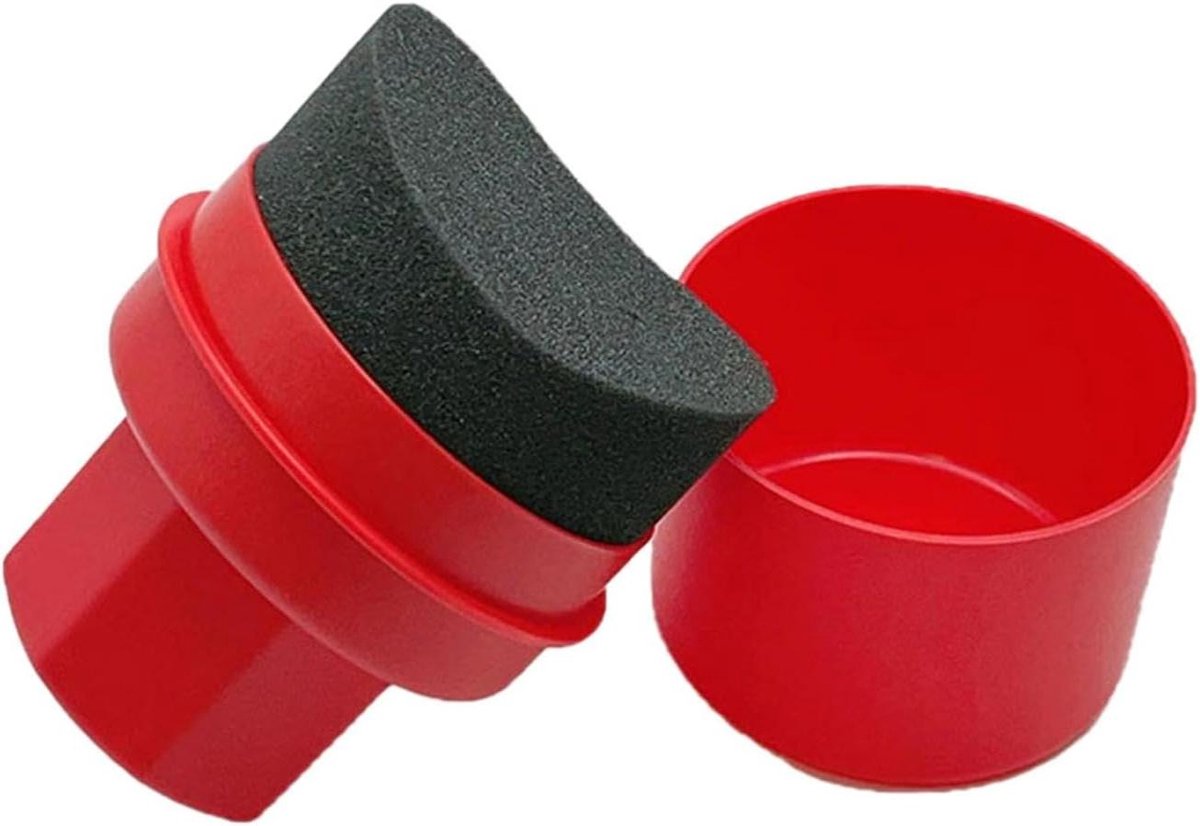 Banden Applicator Borstel - Spons Bandenverzorging - Auto Poetsen - Ergonomisch Ontwerp - 15 x 10 cm - Rood