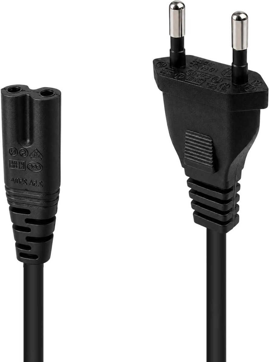 Netkabel - Stroomkabel - Apparaten Voeden - Brede Compatibiliteit - 1.5 Meter - Zwart