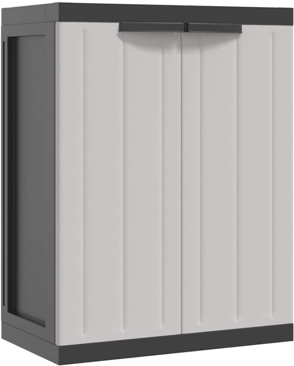 ZMR® Tuinkast Kunststof - Tuinkast - Tuinkist - Grijs/Zwart - 86cm x 38cm x 86cm