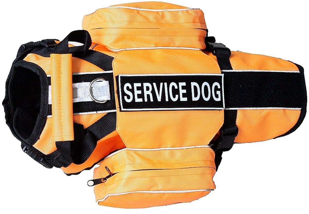 Dailygoods- Service Dog Rugzak - Afneembare Zadeltassen - Verstelbaar Harnasvest - Reflecterende Strip - Lichtgewicht - Geschikt voor Omtrek 40-50 cm - Hondenrugzak