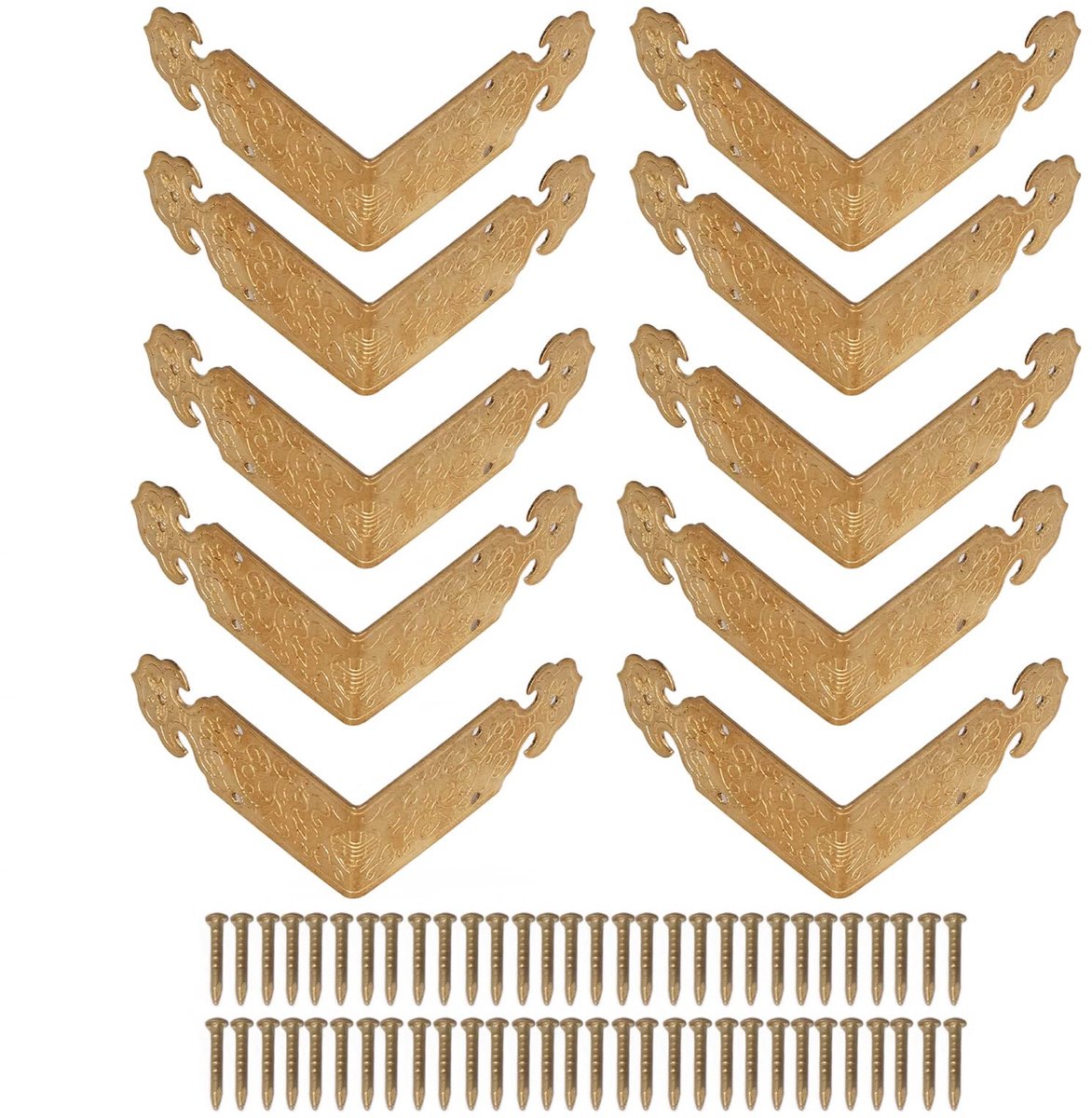 Dailygoods- Hoekbeschermers 10 Sets - Antieke Koperen Randen - Meubels Beschermen - Decoratie - Multifunctioneel - Eenvoudig te Installeren - Meubelbeschermer