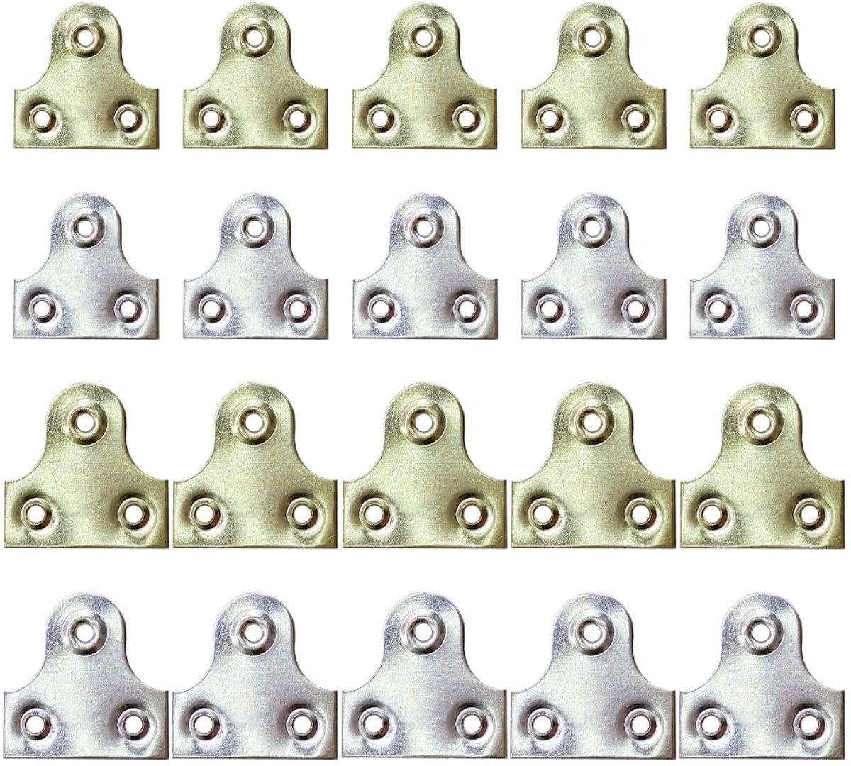 Dailygoods- Bevestigingsplaten 20 stuks - Messing/Hangende Platen - Gouden/Zilveren Beugel