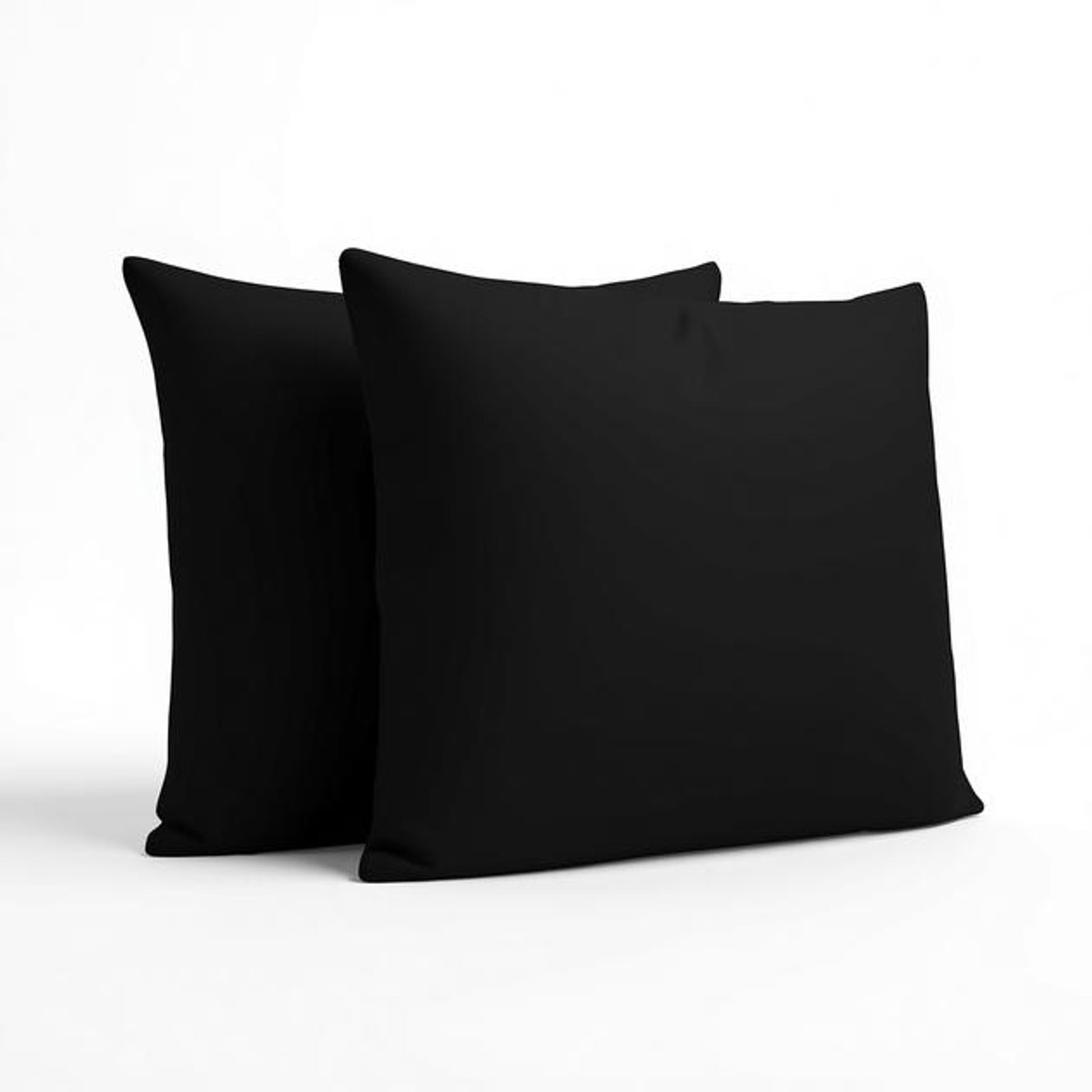 ElleMooi Kussenslopen Zwart Katoen (Set van 2) - 60x60 cm - 100% Jersey voor Hoofdkussens